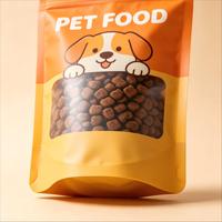 Pochette personnalisée imprimée à fond plat avec fermeture éclair pour aliments pour chiens, sac d'emballage en plastique Mylar recyclable de qualité alimentaire, résistant à la chaleur