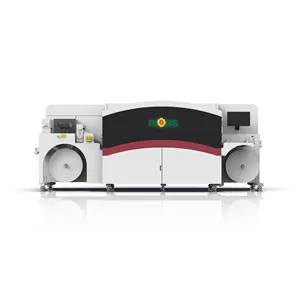 Máquina de prensa de impresión UV Digital de alta velocidad Flora, impresora blanca de barniz CMYK de 350mm de ancho para fabricación Industrial de etiquetas