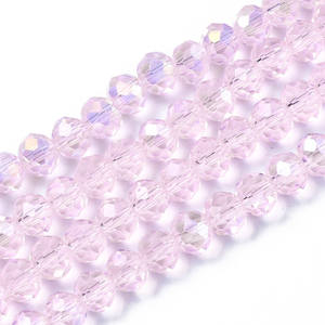 <span class=keywords><strong>PandaHall</strong></span> 10 hebras 4mm 6mm 8mm 10mm facetado Rondelle azul claro Ab Color electrochapado cuentas de vidrio - Product Image 6