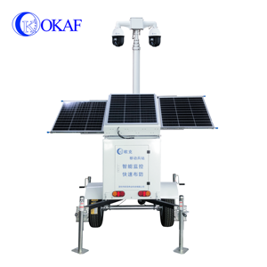 Okaf 3 để 9m di động sentry cctv tháp năng lượng mặt trời trailer tầm nhìn ban đêm 1080p độ phân giải mạng máy ảnh - Product Image 6