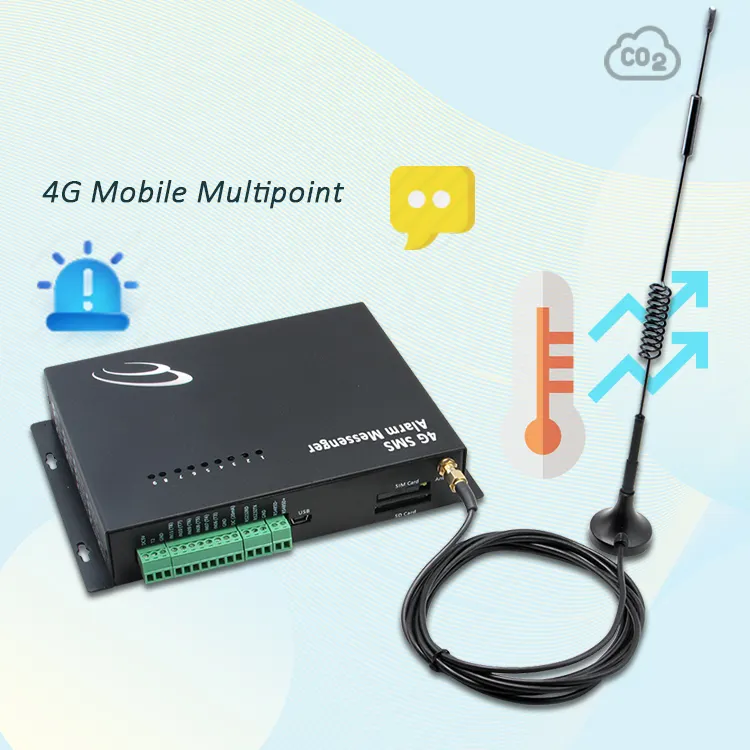 เครื่องบันทึกข้อมูล RS485ใน4G SMS สมาร์ทระบบเตือนภัย GSM ประตูแบบแอนะล็อกช่องชีพจร4G เครื่องบันทึกข้อมูล SMS
