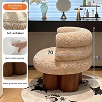 Fauteuil de maquillage design pour chambre féminine, tabouret à dossier tendance avec design rotatif