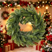 Guirlande de Noël artificielle de style pastoral en plastique, aiguilles de pin vertes, décoration murale pour la maison, 30cm-100cm