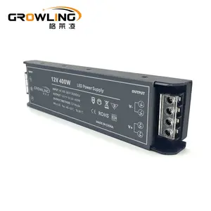 Venta caliente pf0.95 SMPS 110V DC Controlador LED IP20 12V 400W fuente de alimentación LED