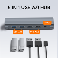 Support pour ordinateur portable avec station d'accueil multifonctionnelle compatible avec ordinateur portable et téléphones, avec hub USB rotatif à 360° °
