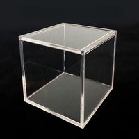 Großhandel kleine transparente Acryl Geschenk box moderne quadratische Display Box mit Schiebe deckel polierte Oberfläche
