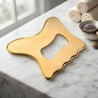 Outil Gua Sha en laiton naturel pour le modelage du visage, le lifting de la mâchoire et le drainage lymphatique, grattoir de massage pour femmes et hommes