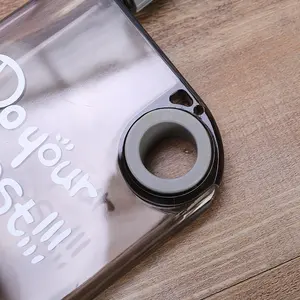 Square Book Water Bottle Ring A5 Notebook Water Bottle Transparent Plastic Cup Custom Outdoor Portable Flat Water Bottle