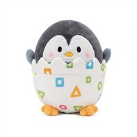 Peluche musicale sauteuse pingouin réversible noir et blanc scintillante unisexe 16 cm, rembourrée en coton PP, pour bébé
