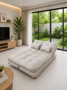 Versatile Smile 3-in-1 Square Sleeper <b>Sofa</b> with Eco-Friendly Fabric for Hotel and Living Room - Product Image 1