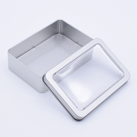 Boîte d'emballage en étain personnalisée Boîte rectangulaire en métal avec fenêtre