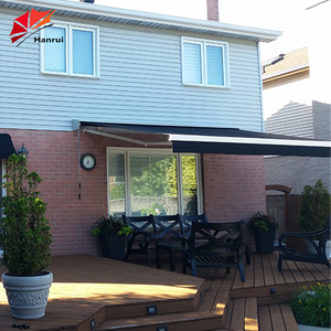 Auvent motorisé rétractable électrique avec éclairage LED, voile en PVC <span class=keywords><strong>3m</strong></span> x 6m, ouverture automatique, utilisation en extérieur sur balcon - Product Image 1