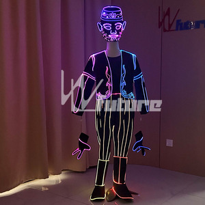 Costume Lumineux Style Arabe en Fibre Optique, <span class=keywords><strong>Tenue</strong></span> LED de Luxe pour Spectacles Scéniques, Fêtes, Festivals, Parades, Clubs et Événements Cosplay - Product Image 3