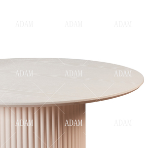 Sang Trọng Bắc Âu hiện đại <span class=keywords><strong>MDF</strong></span> rãnh làm tổ kết hợp trung tâm bảng vòng màu be Veneer Bàn cà phê - Product Image 3