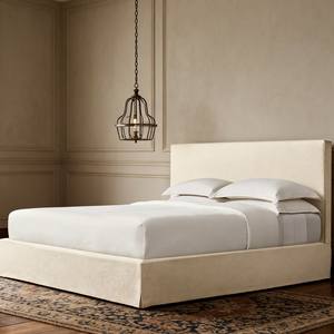 Lussuoso <span class=keywords><strong>letto</strong></span> imbottito con alta testiera in tessuto di lino <span class=keywords><strong>Beige</strong></span>, dimensioni personalizzabili, ideale per camere <span class=keywords><strong>da</strong></span> <span class=keywords><strong>letto</strong></span> moderne e classiche - Product Image 1