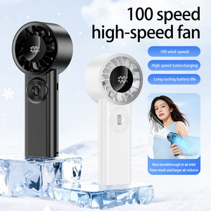 Ventilateur de table avec logo personnalisé, refroidisseur d'air, mini ventilateur portable rechargeable, ventilateur USB portable rechargeable avec écran LED - Product Image 2