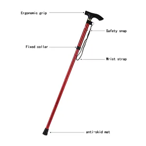 High Quality Adjustable Aluminium Lightweight Crutches Customize LED Lights Walk Cane