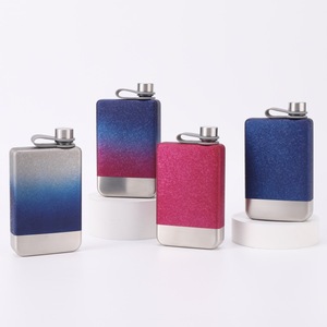 Nouvelle gourde à whisky carrée plate portable en acier inoxydable 304 de 9 oz, épaissie, anti-fuite et écologique, accessoires pour spiritueux de mariage - Product Image 2