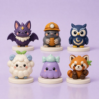 Porte-clés personnalisés en PVC et ABS, figurines d'animaux, veilleuses LED en forme de lune, série de boîtes mystères, cadeau pour chambre de bébé, fabricant OEM ODM, vente en gros