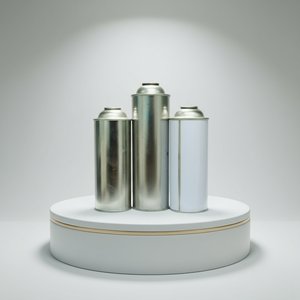 Boîte en métal personnalisée avec logo, en fer blanc, <span class=keywords><strong>pour</strong></span> aérosol, avec pulvérisateur à pompe, forme ronde, <span class=keywords><strong>pour</strong></span> emballage de gaz butane et de peinture à l'huile - Product Image 1