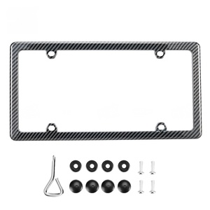 <span class=keywords><strong>Prix</strong></span> d'usine, plaque d'immatriculation universelle en fibre de carbone véritable forgée, cadre de plaque d'immatriculation standard américain pour voiture et moto - Product Image 5
