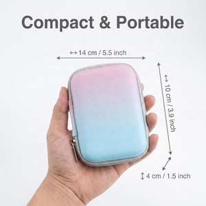 <span class=keywords><strong>SIYOU</strong></span> 2,5 Zoll Rosa-Blau Farbverlauf EVA Festplatten-Tragetasche Stoßfeste Digitale Zubehör-Aufbewahrungstasche mit Metallreißverschluss - Product Image 4
