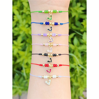 Bracelet à breloques cœur coloré CH-CKT0780, bracelet en perles fait main, bracelet à petit pendentif en émail coloré, vente en gros