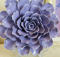 Dekorasi Dinding Keramik Bunga Biru Cantik Buatan Tangan untuk Hari Valentine & Hari Ibu 20x20x7cm