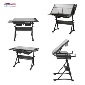 <span class=keywords><strong>Table</strong></span> à Dessin Professionnelle pour Écoles Modernes et Chaises en Verre à Angle Réglable - Product Image 5