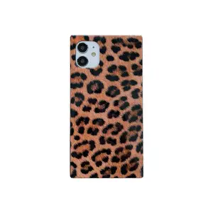 Cheetah İnek Zebra baskı cep telefonu kapak kabuk için iPhone 14 XR X 7 8 artı Xs 11 12 13 pro Max kare telefon kılıfı leopar
