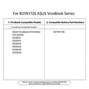 B31N1726 แบตเตอรี่แล็ปท็อปใหม่สำหรับเอซุส ทีเอฟ จีมีม รุ่น FX504GM FX504GE FX504GD FX504G FX504 FX505 FX505DT FX505DV <span class=keywords><strong>FX505DY</strong></span> - Product Image 3