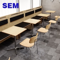 Ensemble table et chaises en contreplaqué de bouleau russe sur mesure pour café, restauration rapide et restaurant occidental - Fabrication SEM