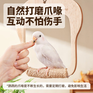 Carno Bird Swing Toy Wooden Hanging Perch For <b>Small</b> Birds Durable Playhouse - Product Image 2