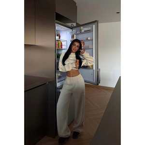 Survêtement en nylon crème personnalisé, coupe-vent, respirant, grande taille, maternité, léger, XXL, imprimé, délavé, 2 pièces, avec logo - Product Image 4