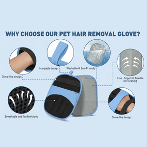Gants électrostatiques magiques en polyester de haute qualité pour enlever les poils d'animaux, pour chiens et chats, faciles à utiliser, éliminateur de poils pour meubles - Product Image 6