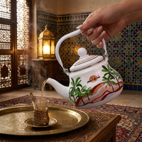 Bouilloire à thé émaillée de style arabe, pot émaillé en forme de poire anti-fuite, bouilloire à thé