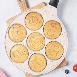 Poêle à crêpes antiadhésive 7 trous 26Cm, 1 pièce, nouvelle cuisine de noël, <span class=keywords><strong>Mini</strong></span> visage et Smile - Product Image 5