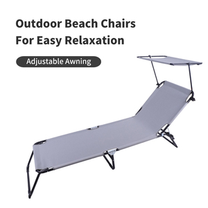 كرسي حديقة فناء محمول مع مظلة شمسية - Product Image 2