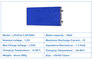 แบตเตอรี่แบบแท่งปริซึมชนิดชาร์จได้ 3.2V10Ah - Product Image 3