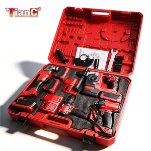 ชุดเครื่องมือไฟฟ้า ชุดเครื่องมือไฟฟ้าสี่ชิ้น ชุดแบตเตอรี่ลิเธียม ไขควงไฟฟ้า สินค้าใหม่ของเครื่องมือไฟฟ้า สีแดง - Product Image 2