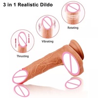 360 rotation chauffant réaliste gode de poussée gode vibrateur avec ventouse forte adulte Sex Toy vibrateur pour femmes