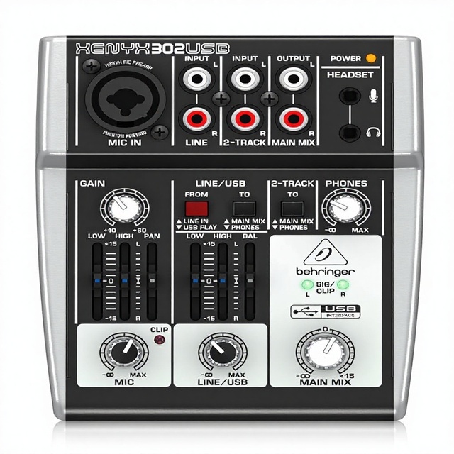 Behringer XENYX 302USB Premium 5-Input Mixer with Mic Preamp and USB/Audio Interface