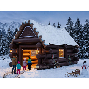 Tente gonflable commerciale de type cabane avec design maison en bois pour festivals, <span class=keywords><strong>camping</strong></span> et locations d'événements - Product Image 1