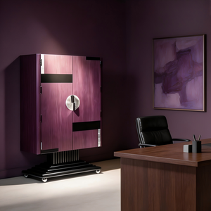 <span class=keywords><strong>Meuble</strong></span> bar de luxe dissimulé, design moderne, placage <span class=keywords><strong>bois</strong></span> violet foncé, armoire à vin avec base en acier inoxydable 304 pour villa <span class=keywords><strong>et</strong></span> manoir - Product Image 6