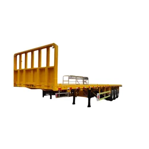 Flat Bed Semi Trailer Container Flatbed Truck Trailer for Sale Factory Price 40ft 3 Axle 50 Ton 3 *13 Tons Capacity 12 Pieces