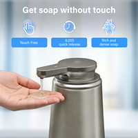 Distributeur automatique de savon liquide infrarouge sans contact de style moderne de luxe, fabriqué en usine, en acier inoxydable 304, pour cuisine et salle de bain
