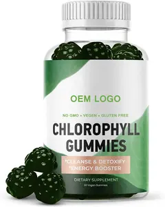 OEM/ODM Private Label Vegan Chlorophyll Gummies Supports Liver Bowel Detoxification Vitamins in Gummy Candy Form for Adults