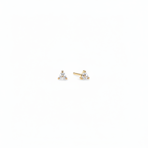 Mini boucles d'oreilles en diamant Lotus - Product Image 1