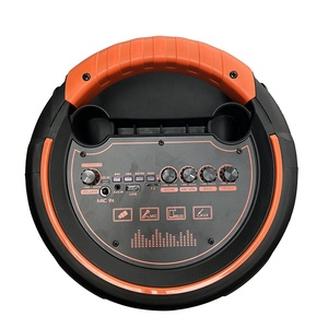 En stock : Enceinte Karaoké Sans Fil Double 8 Pouces avec LED RGB 20W, Deux Micros, Écho, Réverbération et Woofer pour Fêtes en Extérieur et Camping - Product Image 5