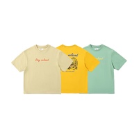 Kaos Anak Laki-laki Korea Kerah Bulat 100% Katun Bernapas Menyerap Keringat Lengan Pendek Longgar Streetwear Musim Panas Ukuran